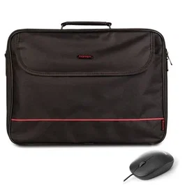 Monray BUREAUKIT Maletín para Portátil hasta 16" con Ratón Óptico 800 Dpi USB - Kit de Oficina Negro